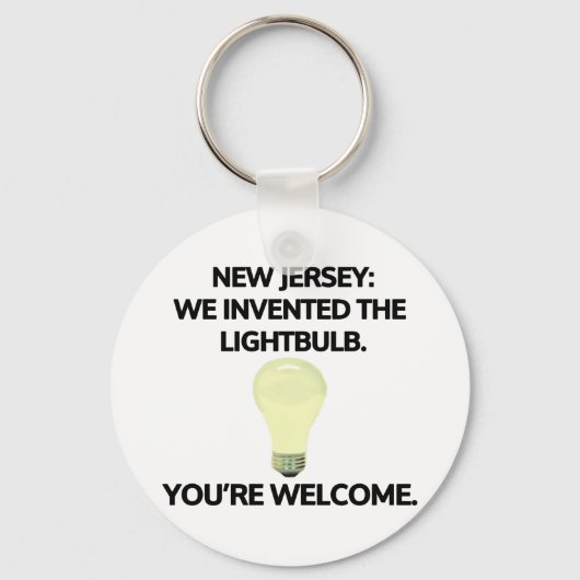 New Jersey: We hebben de lamp uitgevonden. Sleutelhanger (Voorkant)