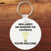 New Jersey: We hebben de lamp uitgevonden. Sleutelhanger (Voorkant)