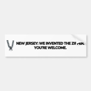 New Jersey: We hebben de rits uitgevonden. Bumpersticker