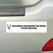 New Jersey: We hebben de zipper uitgevonden. Bumpersticker (Op auto)