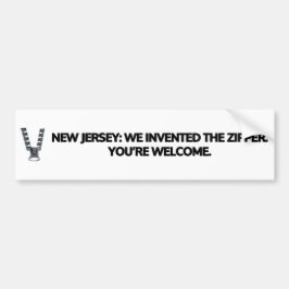 New Jersey: We hebben de zipper uitgevonden. Bumpersticker