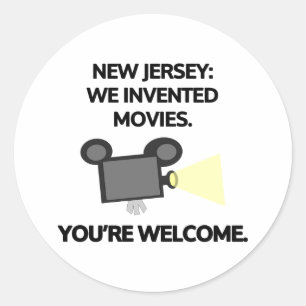 New Jersey: We hebben films uitgevonden. Ronde Sticker