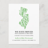 NEW JERSEY We hebben verhuisd Nieuw adres New Home Briefkaart (Voorkant)