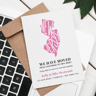 NEW JERSEY We hebben verhuisd Nieuw adres New Home Briefkaart