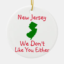 New Jersey we houden niet van jullie keramisch Orn