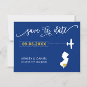 New Jersey Wedding Save the Date Kaart, Map Magnetische Uitnodiging (Voorkant)
