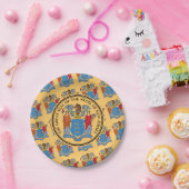 New Jerseyan Flag & Seal, New Jersey Papieren Bordje (Feest)