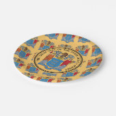 New Jerseyan Flag & Seal, New Jersey Papieren Bordje (Gekanteld)