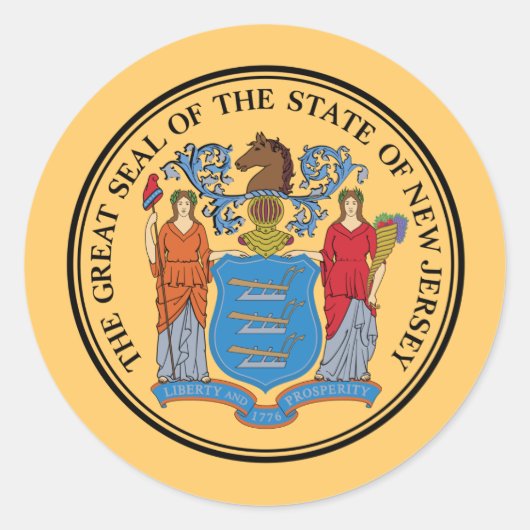 New Jerseyan Seal, Zegel van New Jersey Sticker (Voorkant)