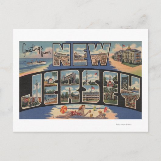 New JerseyLarge Letter ScenesNew Jersey Briefkaart (Voorkant)