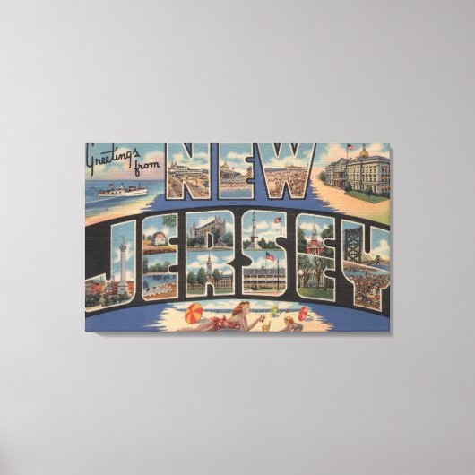 New JerseyLarge Letter ScenesNew Jersey Canvas Afdruk (Voorkant)