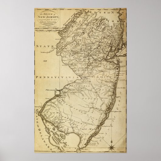 New JerseyPanoramic MapNew Jersey Poster (Voorkant)
