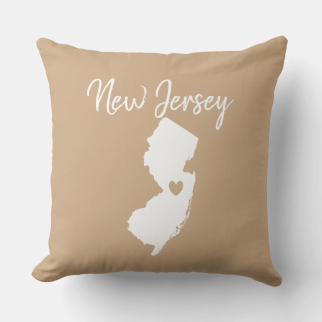 New    Jerseystate kaart liefde Sierkussen thuis (Voorkant)