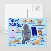 New Jet Set Funny Air Travel Cartoon Parody Briefkaart (Voorkant / Achterkant)