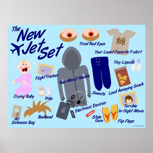 New Jet Set Funny Air Travel Cartoon Parody Poster (Voorkant)