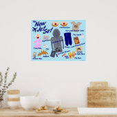New Jet Set Funny Air Travel Cartoon Parody Poster (Keuken)