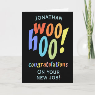 New Job Congratulations Fun Typography Card Kaart