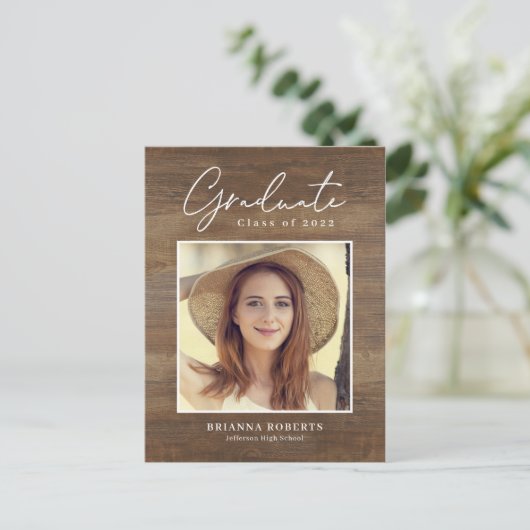 New Journey Rustic Afstuderen koninklijke postcar Briefkaart (Staand voorkant)