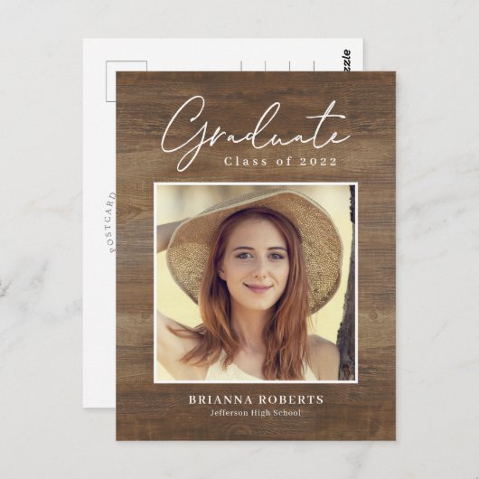 New Journey Rustic Afstuderen koninklijke postcar Briefkaart (Voorkant / Achterkant)