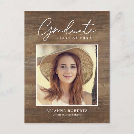 New Journey Rustic Afstuderen koninklijke postcar Briefkaart (Voorkant)