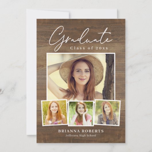 New Journey Rustic Afstuderen Uitnodiging (Voorkant)