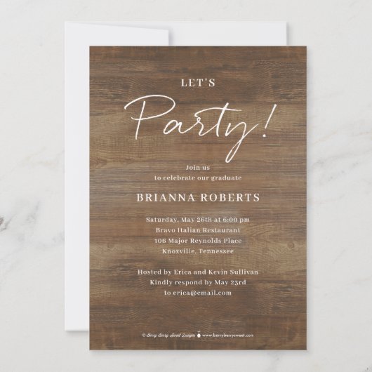 New Journey Rustic Afstuderen Uitnodiging (Achterkant)