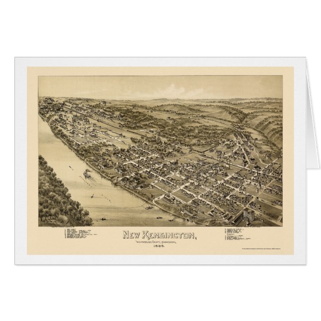 New Kensington, PA Panoramic Map - 1896 (Voorkant Horizontaal)