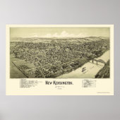 New Kensington, PA Panoramic Map - 1902 Poster (Voorkant)
