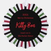 New Kitty in the House Christmas Ornament Kaart (Achterkant)