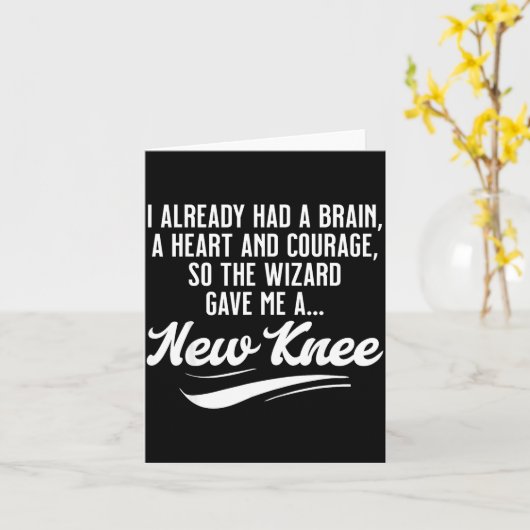 New Knee Funny Wizard Knee Replacement Surgery Rec Kaart (Gele Bloem)