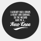 New Knee Funny Wizard Knee Replacement Surgery Rec Ronde Sticker (Voorkant)