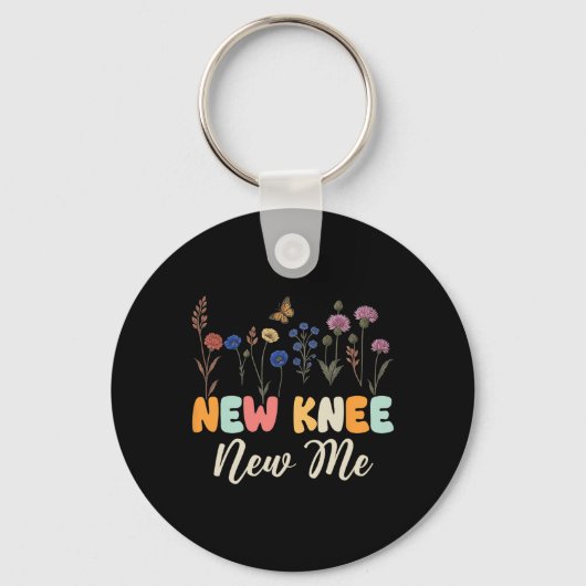 New Knee New Me Funny Knee Surgery Recovery Joke Sleutelhanger (Voorkant)