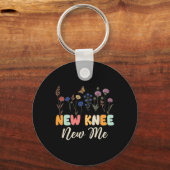 New Knee New Me Funny Knee Surgery Recovery Joke Sleutelhanger (Voorkant)
