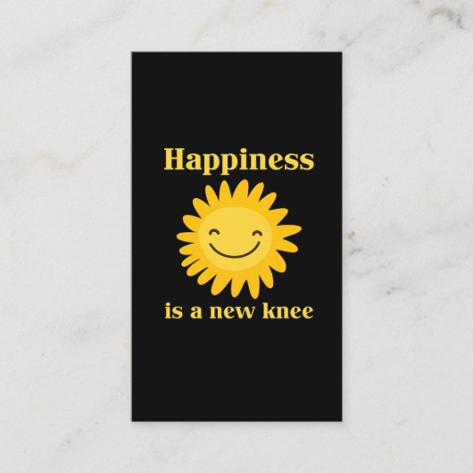 New Knee Replacement Funding Surgery Recovery Gift Visitekaartje (Voorkant)