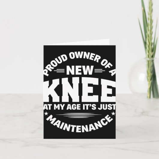 New Knee Replacement Surgery Get Well Recovery Gag Kaart (Voorkant)