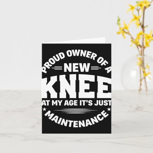 New Knee Replacement Surgery Get Well Recovery Gag Kaart (Gele Bloem)