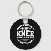 New Knee Replacement Surgery Get Well Recovery Gag Sleutelhanger (Voorkant)
