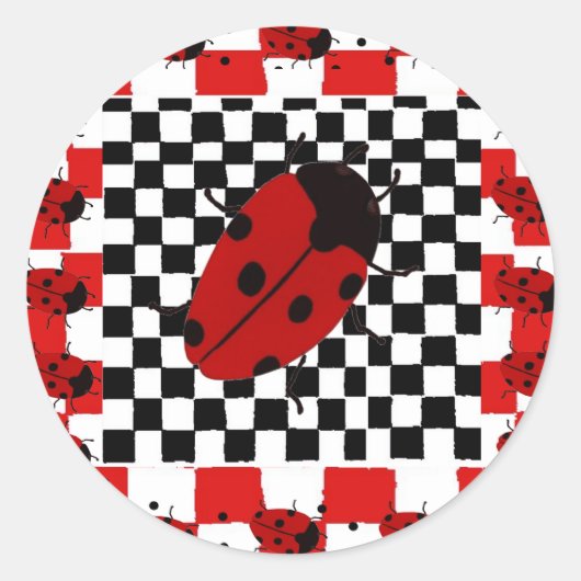 New Lady Bugs Ronde Sticker (Voorkant)