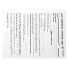 *New* Lash-instemmingsformulier Notitieblok