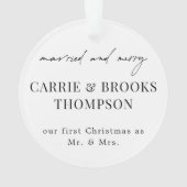 New Last Name Wedding Photo and Date Ornament (achterkant)