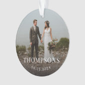New Last Name Wedding Photo and Date Ornament (voorkant)