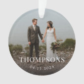 New Last Name Wedding Photo and Date Ornament (voorkant)