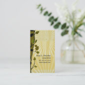 New Life Church Cross Faith Gold Sun Rays Visitekaartje (Staand voorkant)