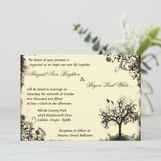  New Life Invitation in Off white Kaart (Staand voorkant)