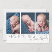 New Life New Light White Birth Announcement Feestdagenkaart (Voorkant)