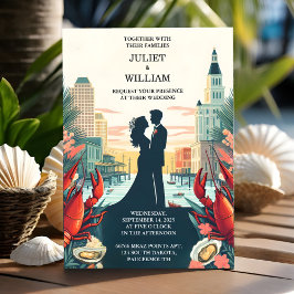 New Lobster Beach Ocean Zomer New Orleans Bruiloft Kaart