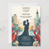 New Lobster Beach Ocean Zomer New Orleans Bruiloft Kaart (Voorkant)