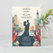 New Lobster Beach Ocean Zomer New Orleans Bruiloft Kaart (Staand voorkant)