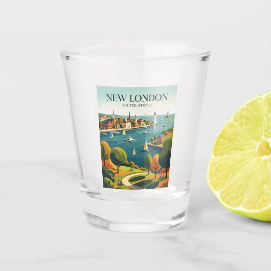 New London Connecticut Shot Glas (Voorkant)