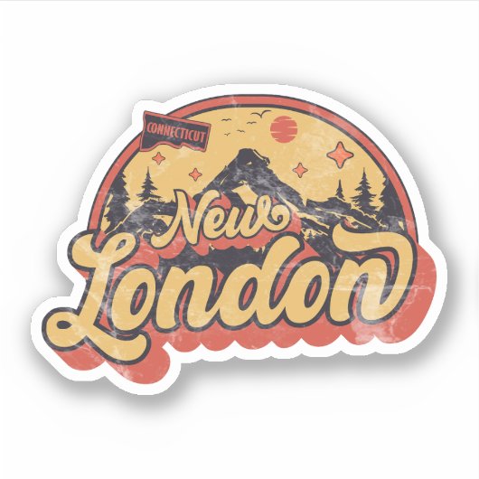 New London, Connecticut Sticker (Voorkant)